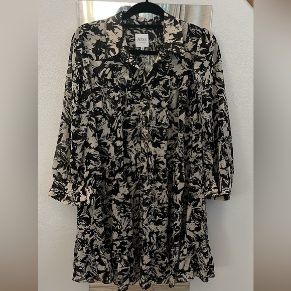 Misa Los Angeles Mita Tonal Abstract Dress Small NWT - Picture 4 of 12
